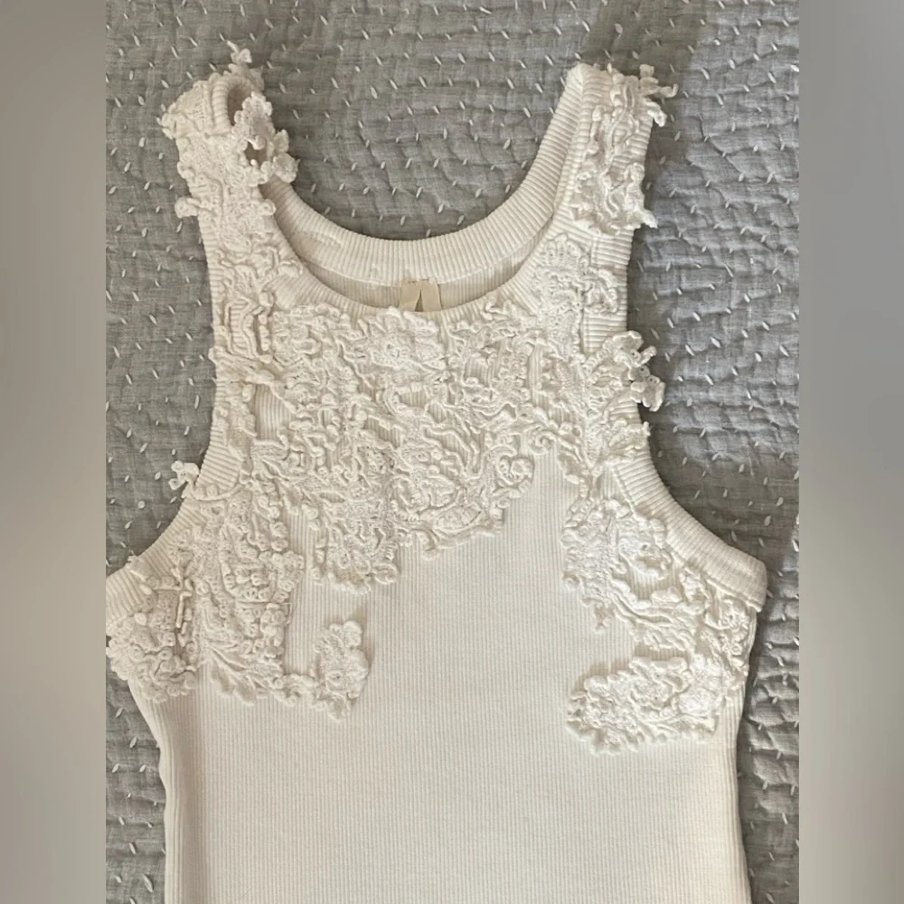 🤍Anthropologie The Pippah Lace Applique Tank Size XXS - Picture 10 of 11